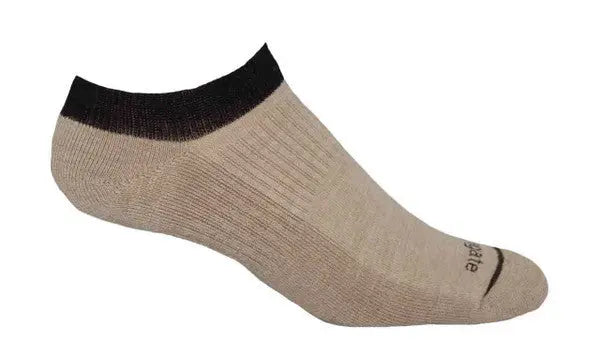 No Show All Sport alpaca yarn socks in Sand and Brown.