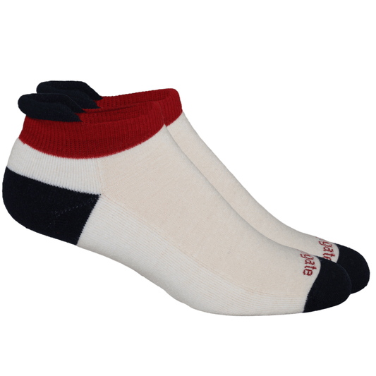 Heel Tab Alpaca Socks Red White Blue