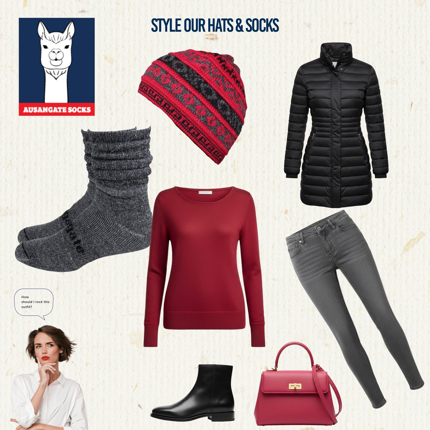 Alpaca Mid-Calf Hiking Ribbed Socks