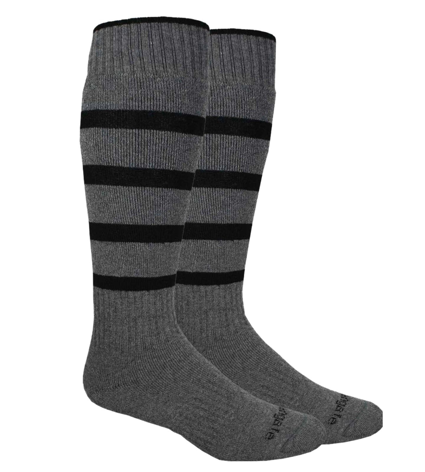 Striped alpaca knee high socks.