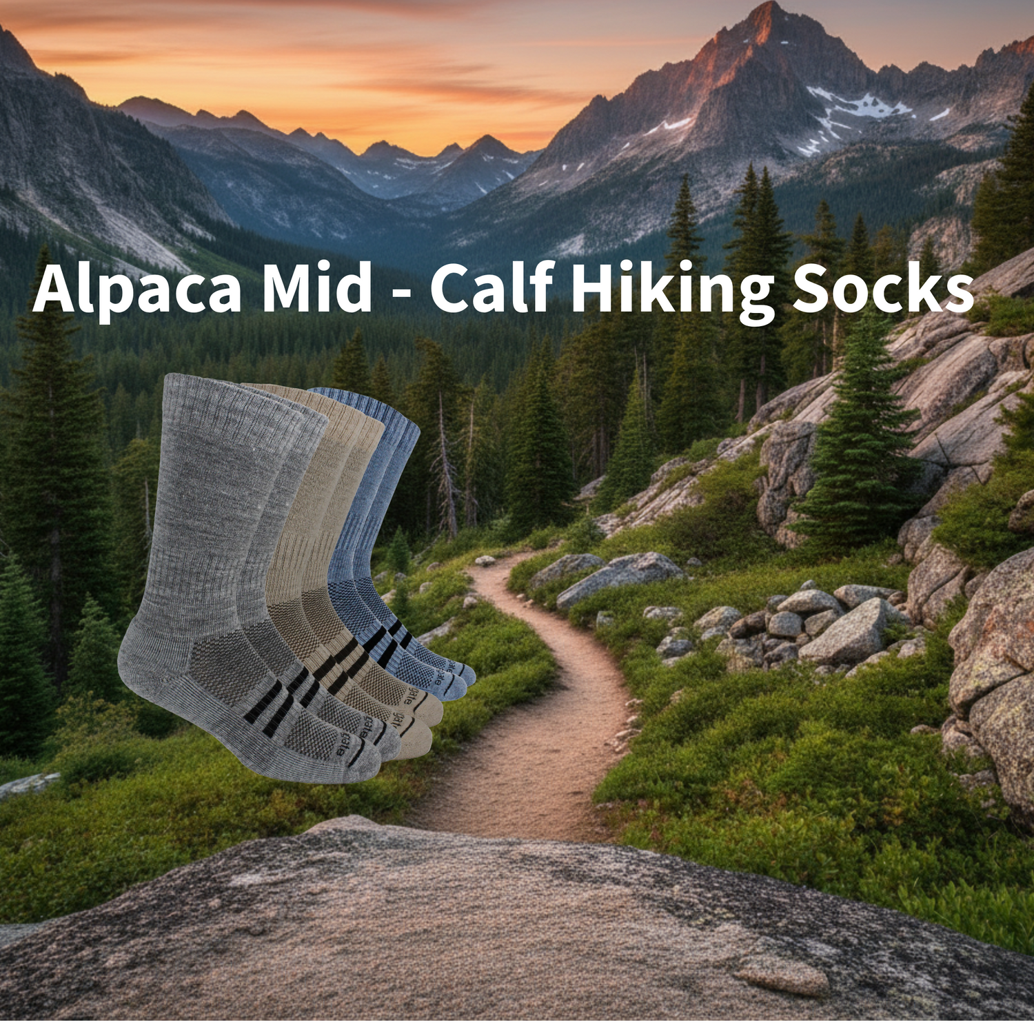 Mid- calf alpaca trail socks.socks