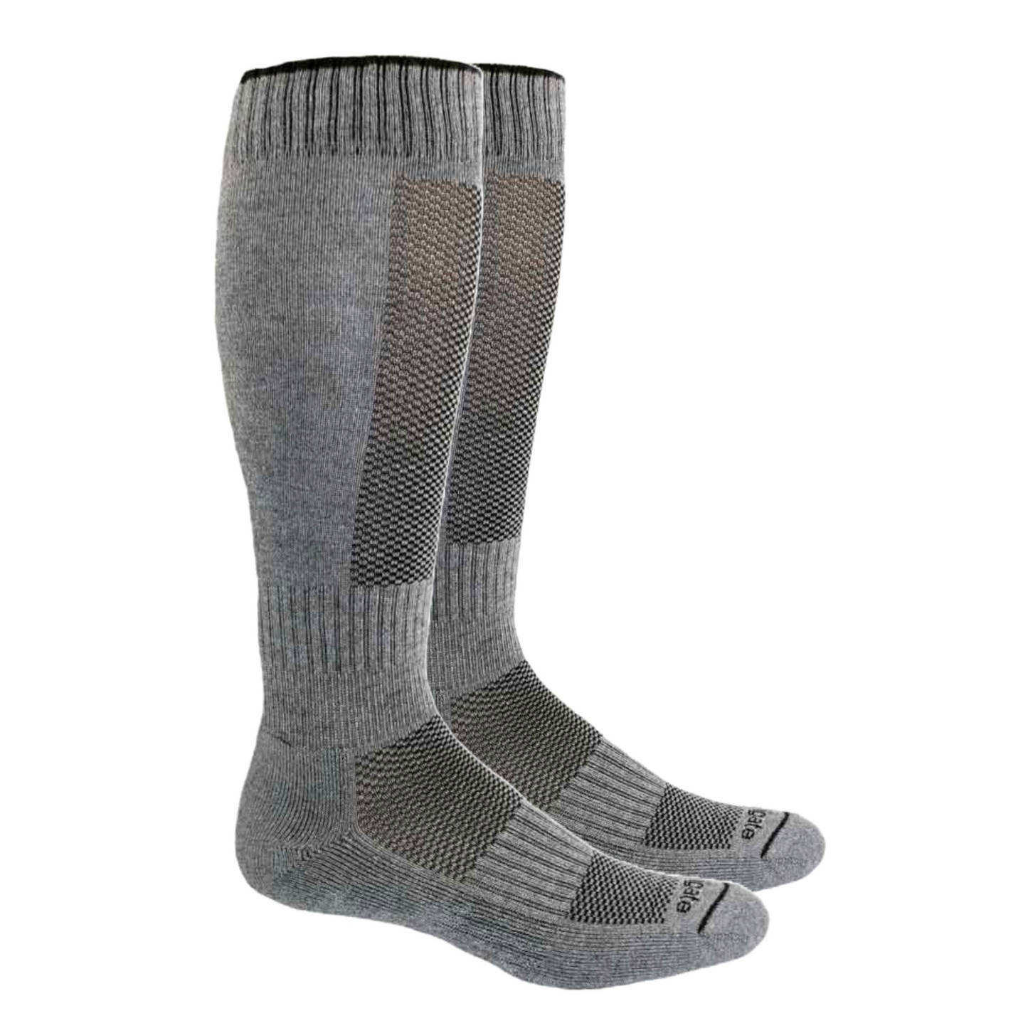 High Calf Alpaca Performance Socks in Gray - Black 