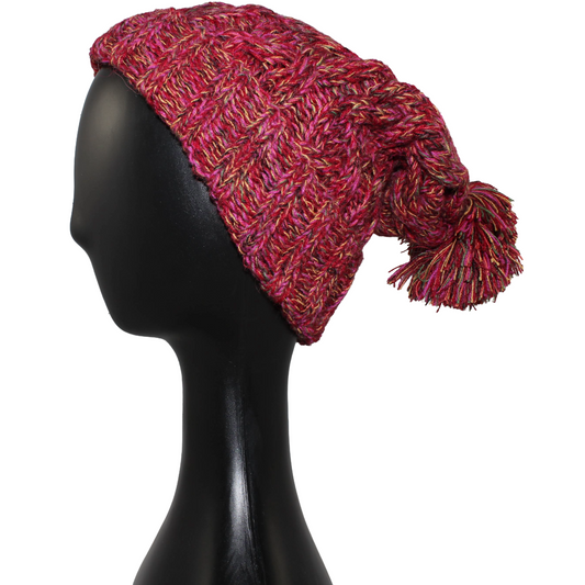 Alpaca Cable Knit Beanie Pom Hat