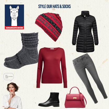 Alpaca Mid-Calf Hiking Ribbed Socks