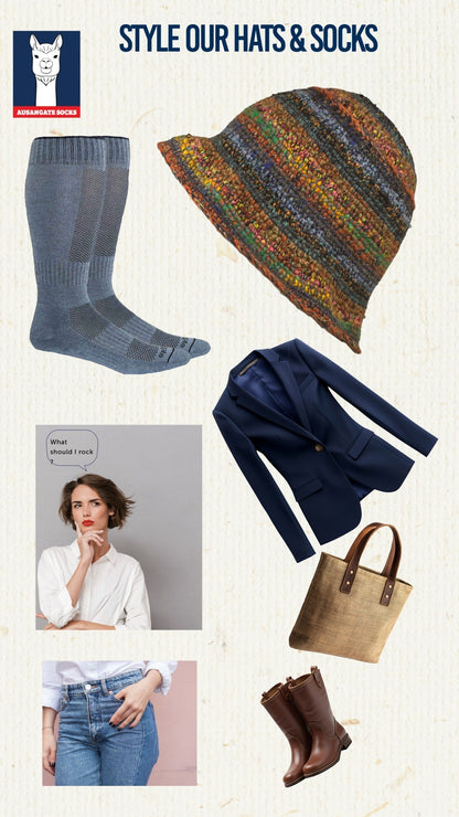 Style our alpaca socks and hats.