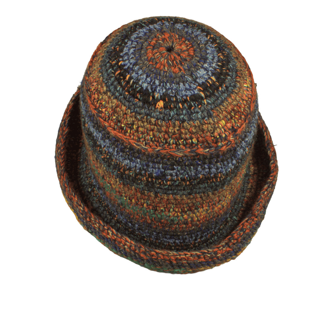 Vintage style  handmade alpaca cloche hat.