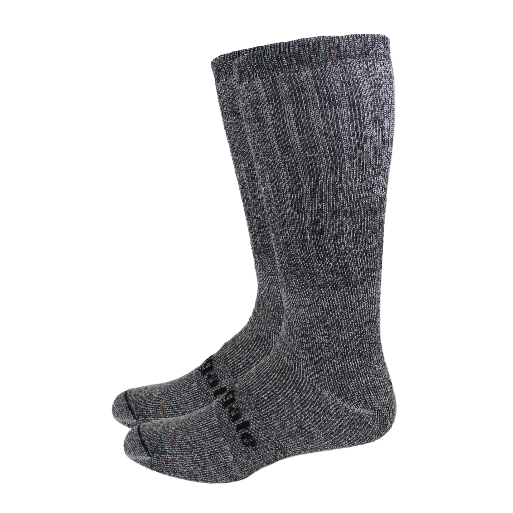 Ausangate alpaca mid-calf hiking ribbed socks in gray black.