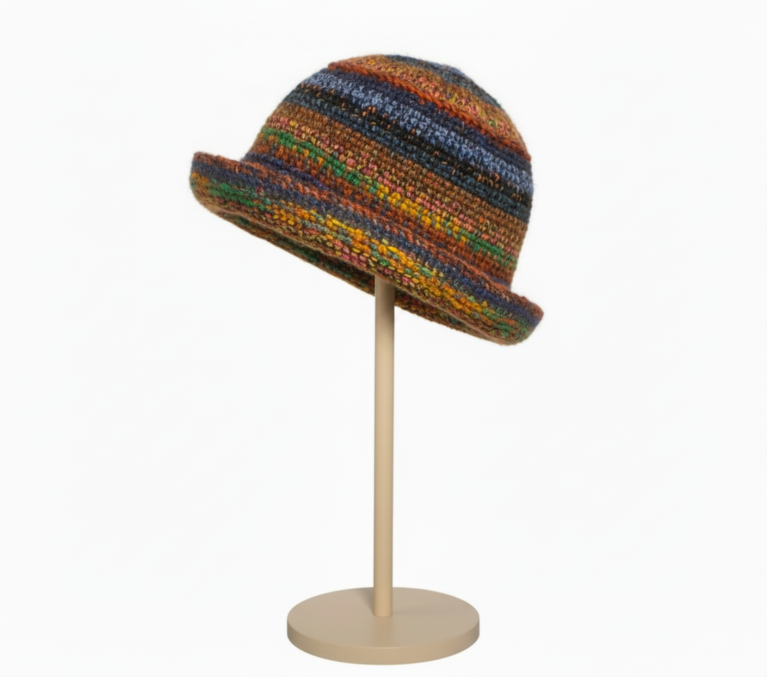 Vintage Style Cloche Hat  Multicolored handmade